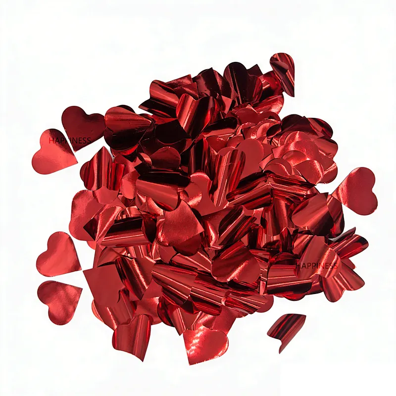2026 Hot Sale Heart-Shaped Red Metallic Confetti Mylar Confetti