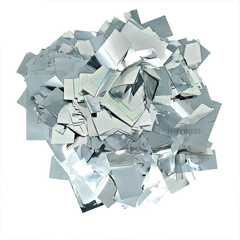 5X2cm Rectangle Silver Metallic Confetti for Festive Decorations