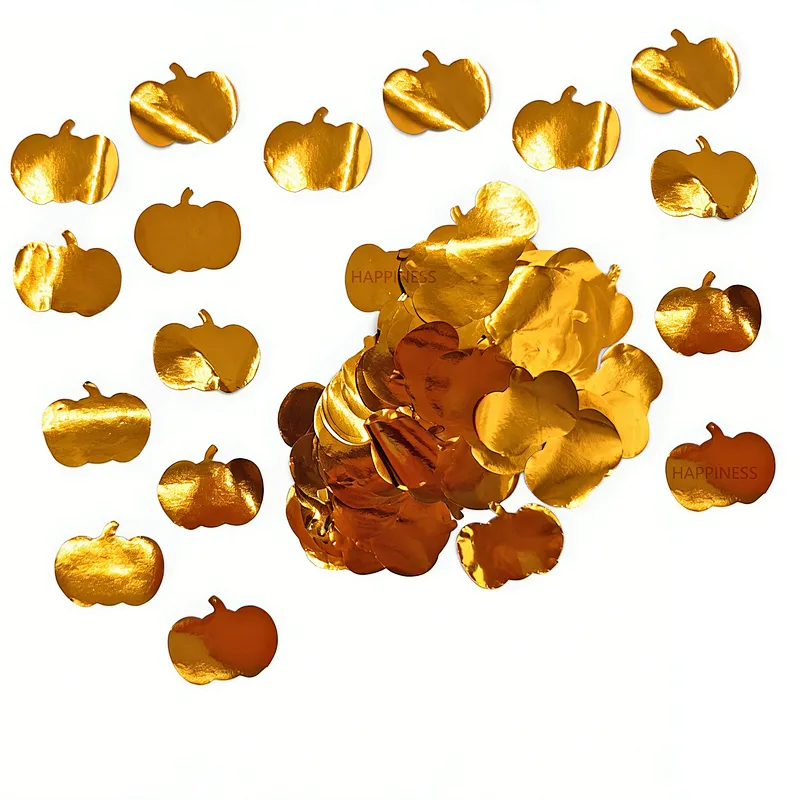 3.5cm Gold Pumpkin Anniversary Halloween Celebration Party Table Confetti Scatter Glitter Metallic Paper Confetti Decor
