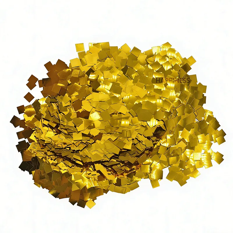 5X5mm Square Mini Gold Metallic Glitter Square Bobbled Ultra-thin Balloon Filling Accessory for Festive Window Display