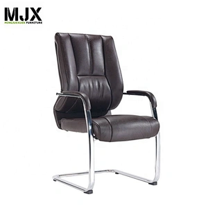Modern office furniture chrome metal base PU leather high back executive chair