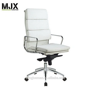 High back aluminium upholstered office leather chair