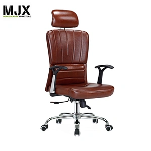 360 degree most popular design high back brown PU leather elegant office chair price