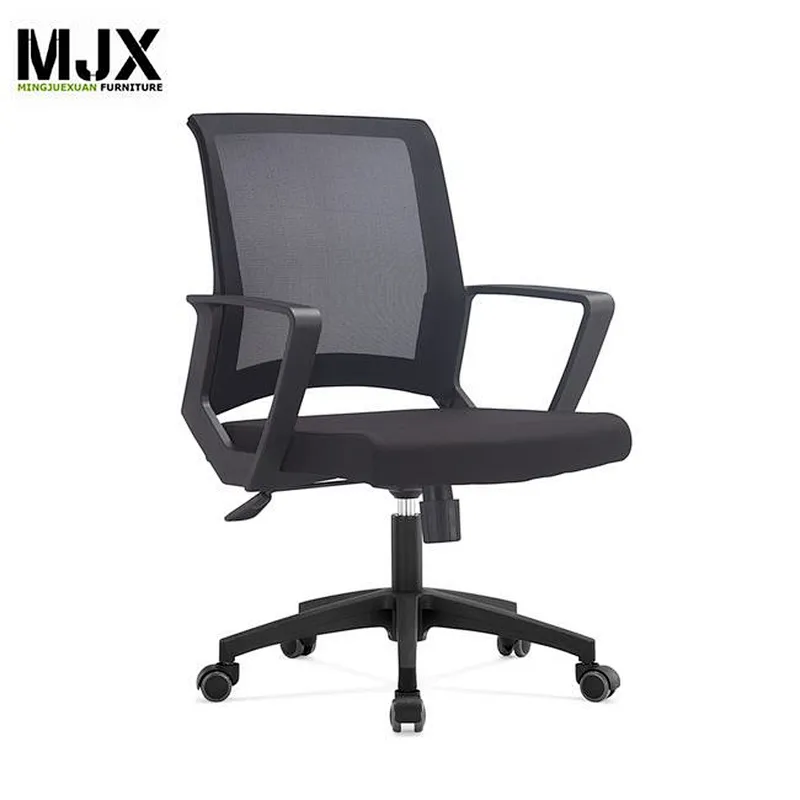 Most popular simple design mid back mesh office chair with chrome metal  base