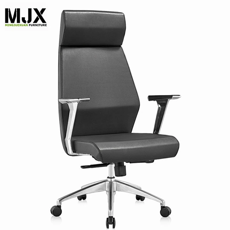 big and tall leather chair with aluminium base