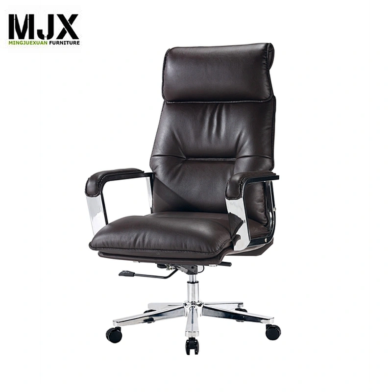 MJX high back heated executive office chair with chrome metal armrest