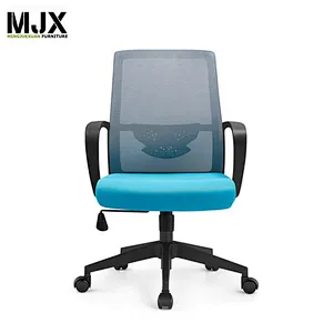 Modern design mid back mesh chair with fixed armrest for office