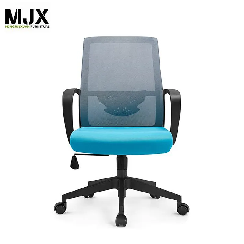 Modern design mid back mesh chair with fixed armrest for office