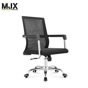 Popular black mesh mid back office chair with 330mm chrome metal base