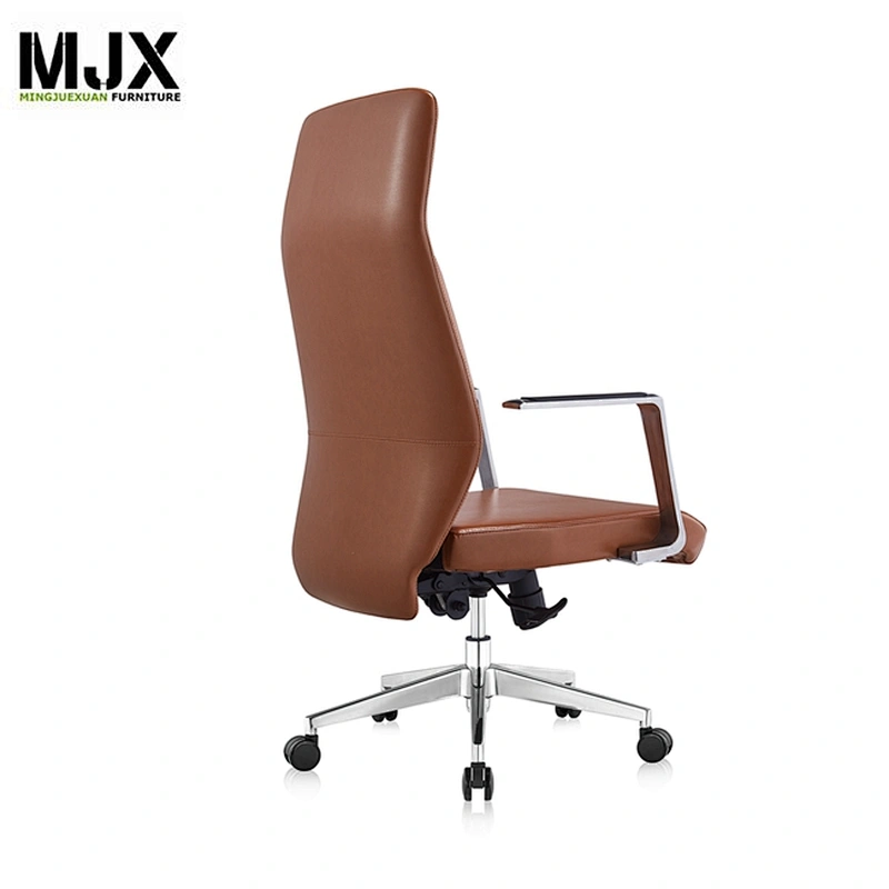 Durable black PU mid back executive commercial furniture revolving staff chair in office