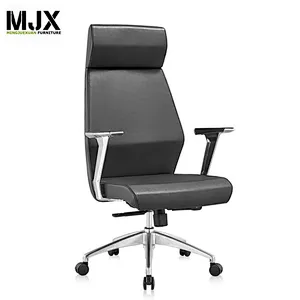 Simple design  luxury red PU high back office chair with PU padded armrest with aluminium alloy inside
