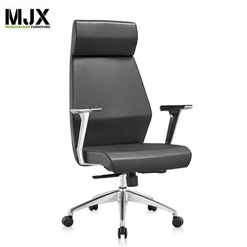 Simple design  luxury red PU high back office chair with PU padded armrest with aluminium alloy inside