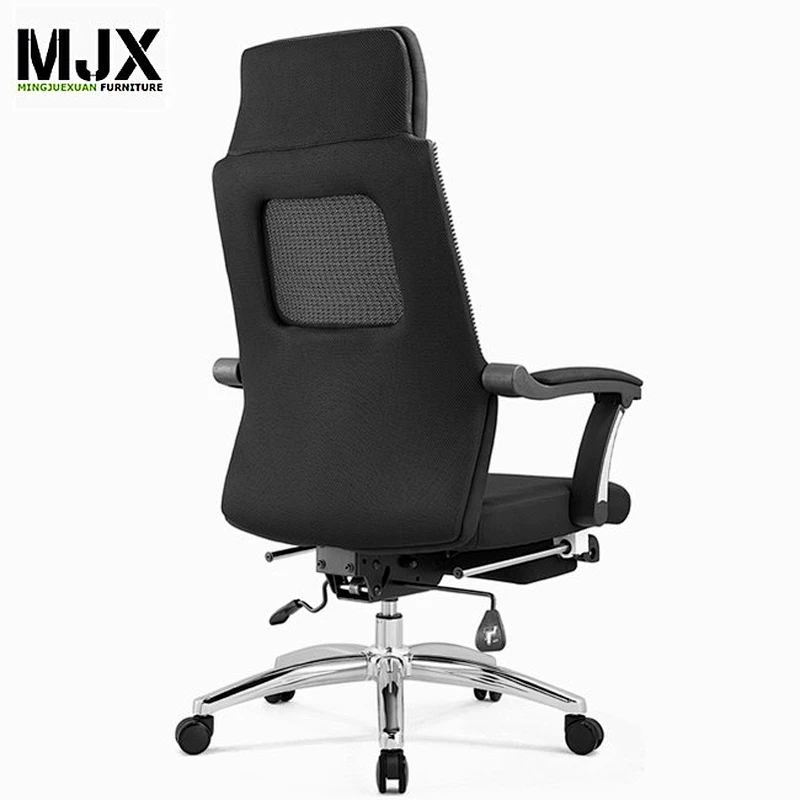 Reclining mesh office chair with footrest for 180 degree sleeping