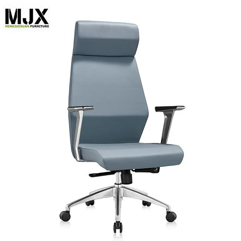 Top quality  hot-selling luxury PU high back office chair with 350mm aluminium alloy polish base