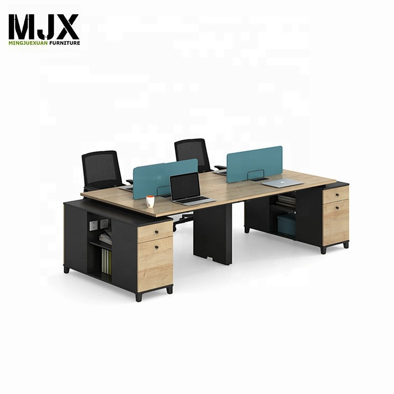 Wholesale modern office furniture tables MFC/MDF wooden 4 person office workstation