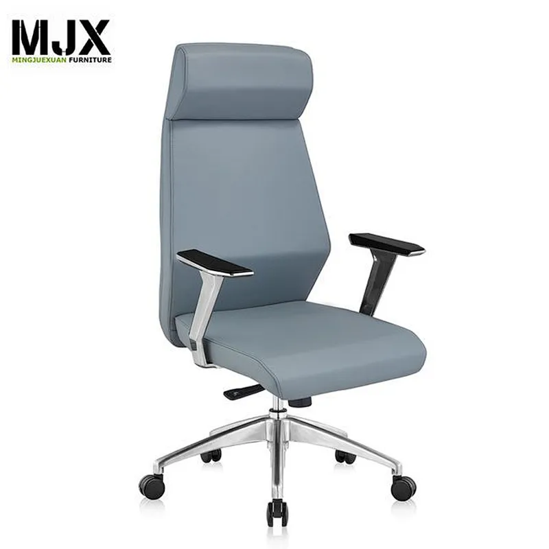 Simple design  luxury red PU high back office chair with PU padded armrest with aluminium alloy inside