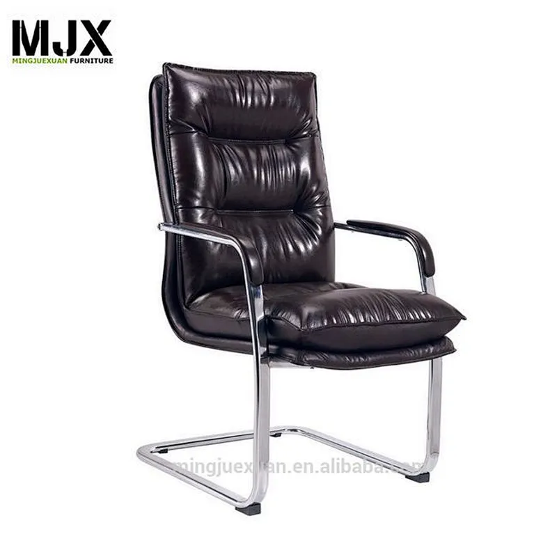 Top level white leather executive chair mid back office chair