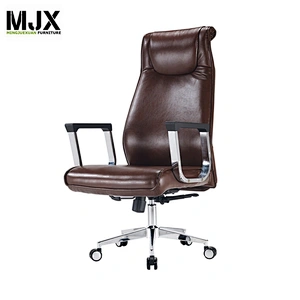 MJX high back heated executive office chair with chrome metal armrest