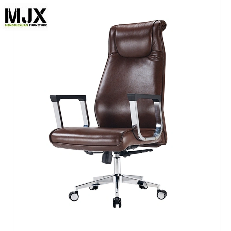 MJX high back heated executive office chair with chrome metal armrest