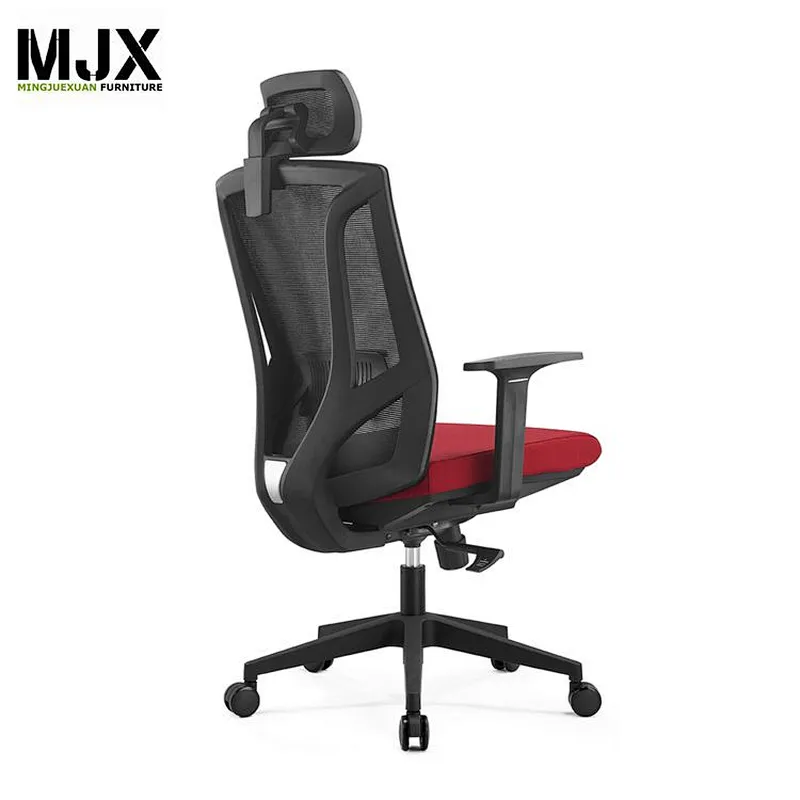 Best selling new design high back swivel ergonomic chair with black nylon back frame
