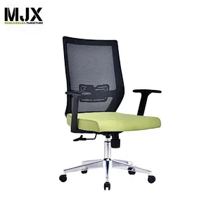 Fashionable green mid back mesh  swivel mesh chair with foam padded back lumbar support height adjustable