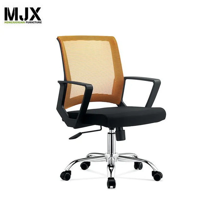 Most popular simple design mid back mesh office chair with chrome metal  base
