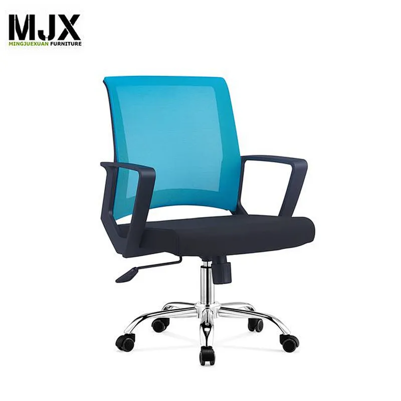 Competitive simple design mid back blue mesh office chair with butterfly mechanism