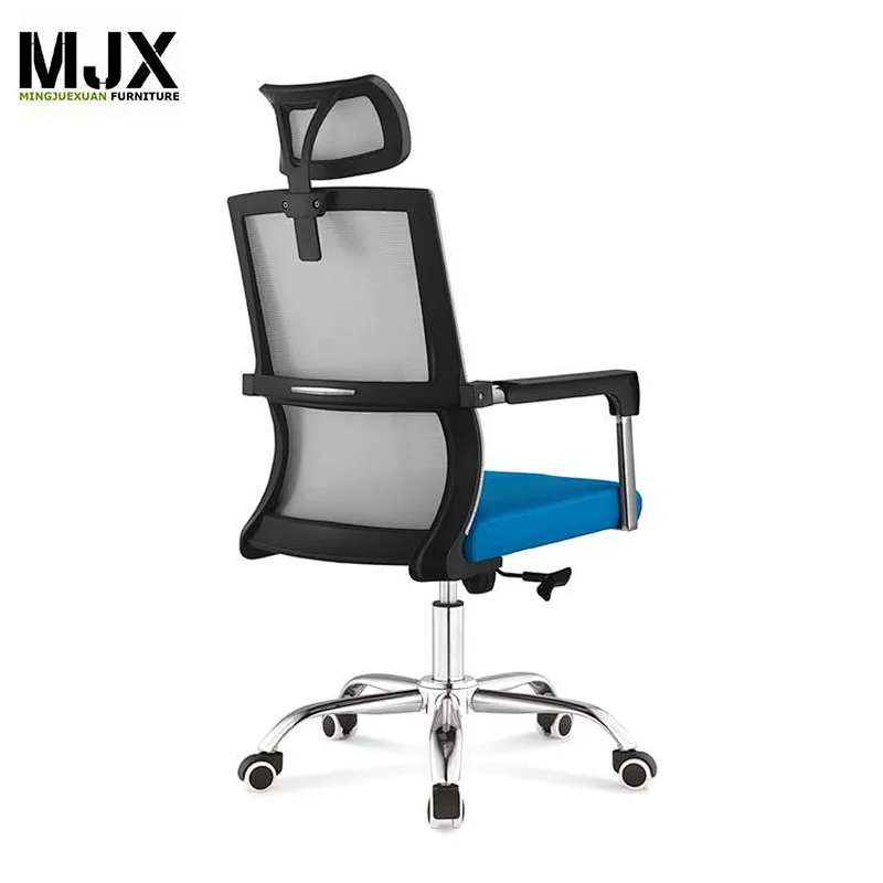 Durable high back grey mesh office chair with black removed armrest