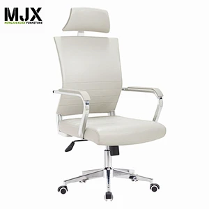 China manufacturer Low Price high back white leather executive office chair