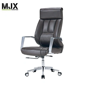 modern swivel back tilting brown leather chair WorkWell Comfortable High Back Luxury Office Chair