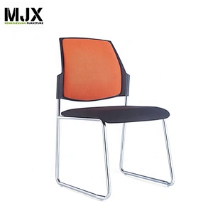 Hot sales fabric padded back and seat training chair with chrome metal frame