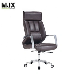 Modern office furniture chrome metal base PU leather high back executive chair