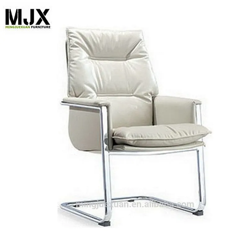 Top level white leather executive chair mid back office chair