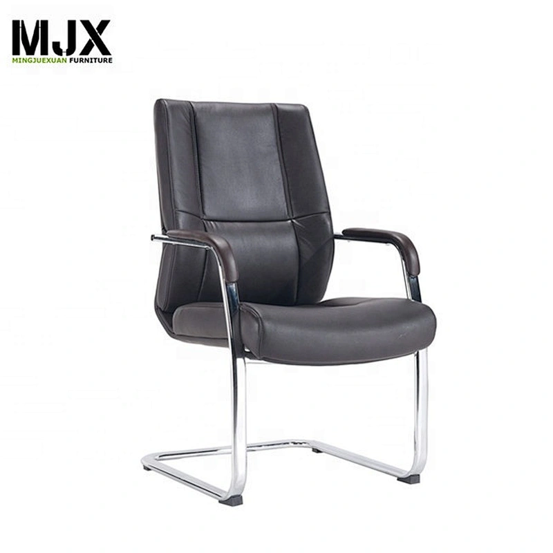 Modern office furniture chrome metal base PU leather high back executive chair