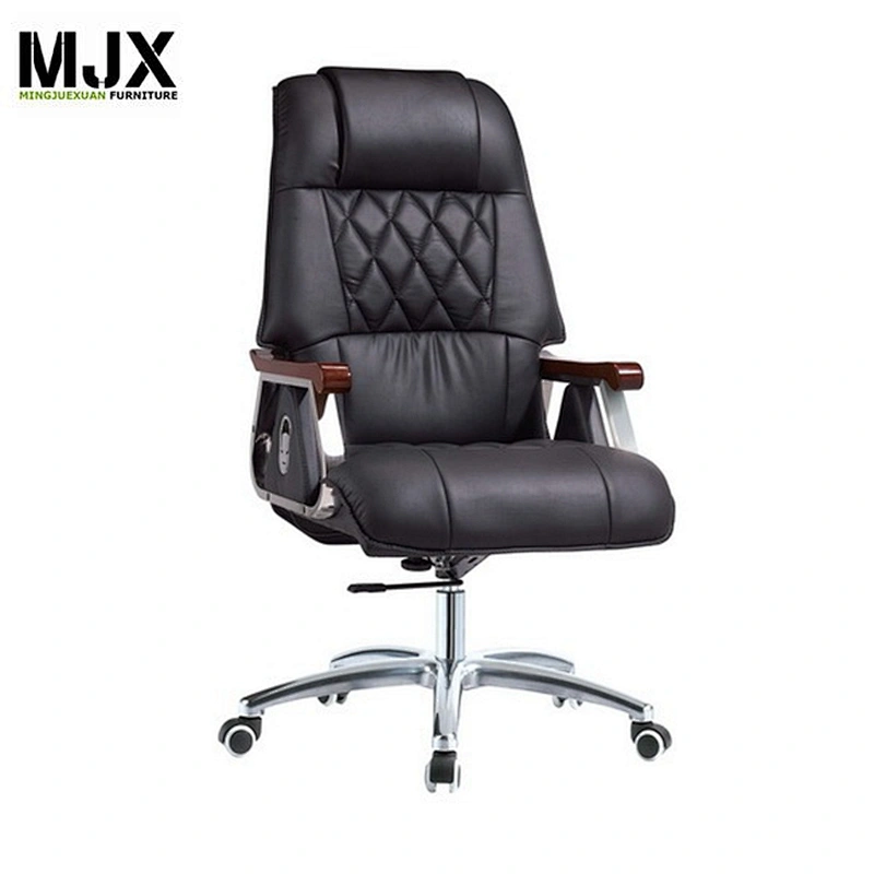 Designer Crazy Selling luxury furniture classic office chair for boss Oak wood armpad with SS armrest