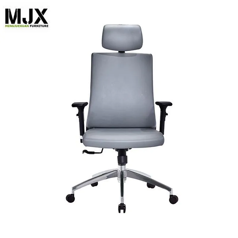 Comfortable brown PU leather high back executive office chair with BIFMA passed 60mm PU nylon castors