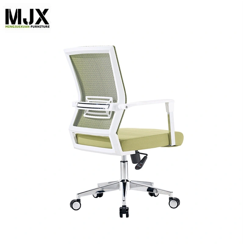 Durable simple design mid back grey mesh office chair with chrome metal base
