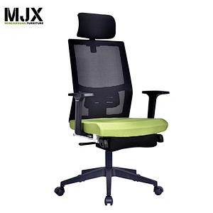 Factory new design high back aluminium arm revolving green chair Fabric Manager chair