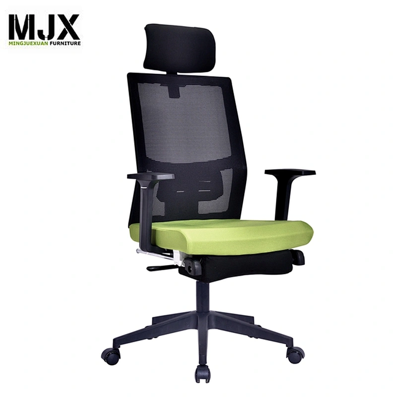 Factory new design high back aluminium arm revolving green chair Fabric Manager chair