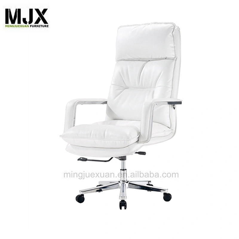 Contemporary white color popular leather swivel office chair