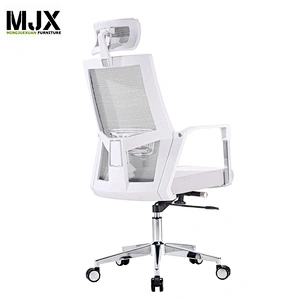 high back adjustable headrest white mesh executive chair