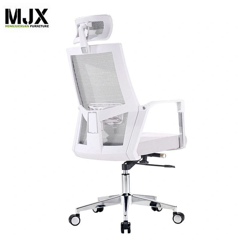 high back adjustable headrest white mesh executive chair