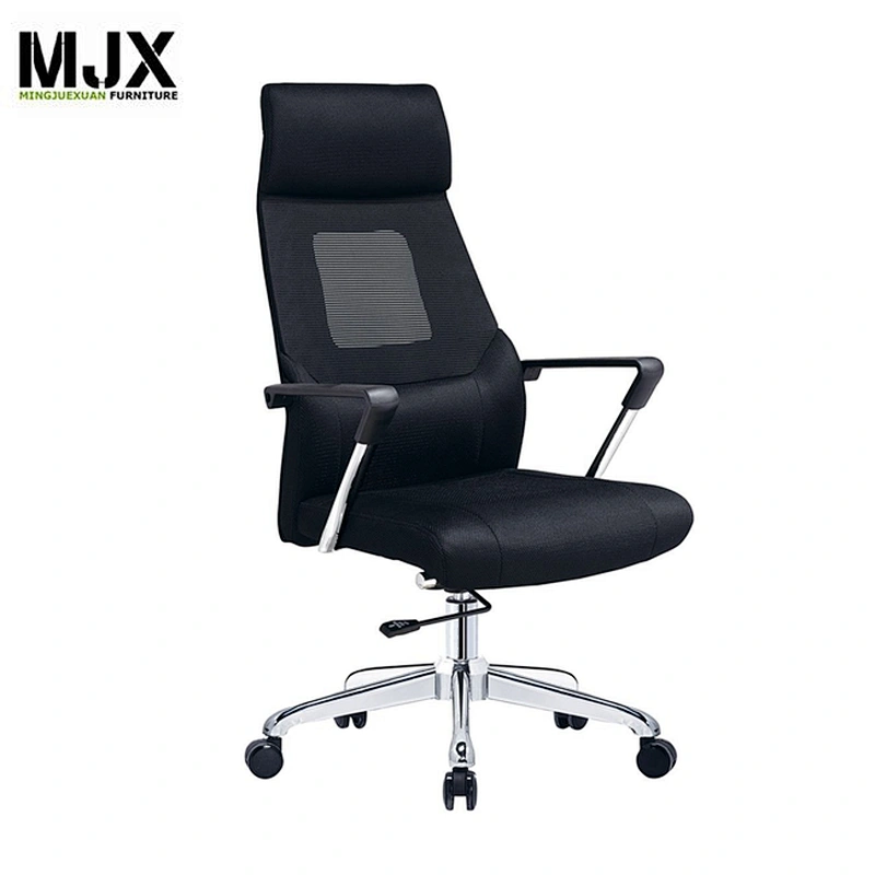 Factory PU high back Grey color manager chair revolving chair with wheels