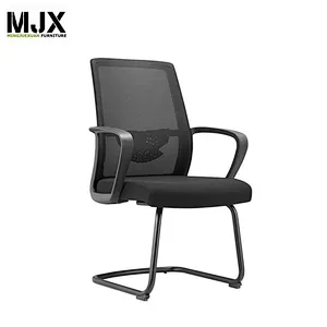 Hot selling black mid back chair with fixed armrest office chair for office