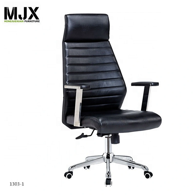 Factory own design high back office chair with stainless steel armrest