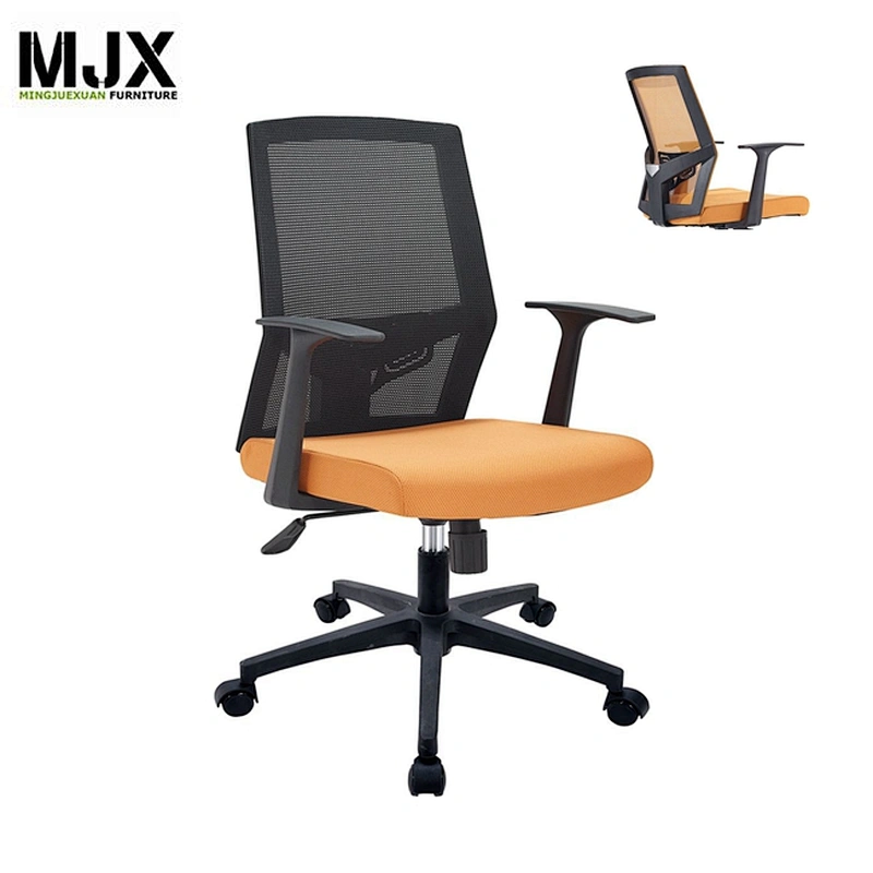 Height adjustable mesh swivel chair with back lumbar support