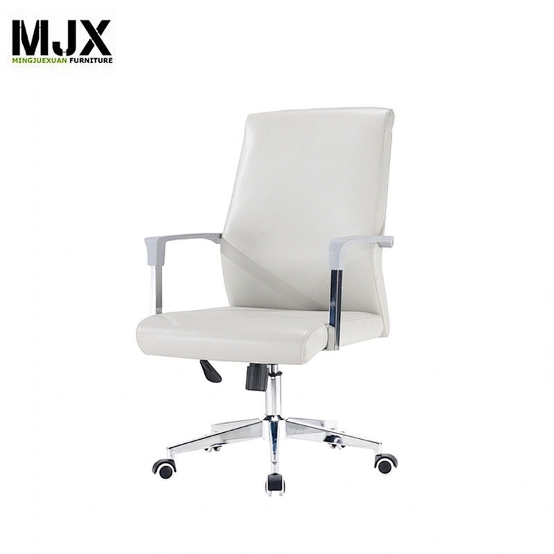 metal seat chesterfield leather chrome metal frame  office chair with Oak wood armpad