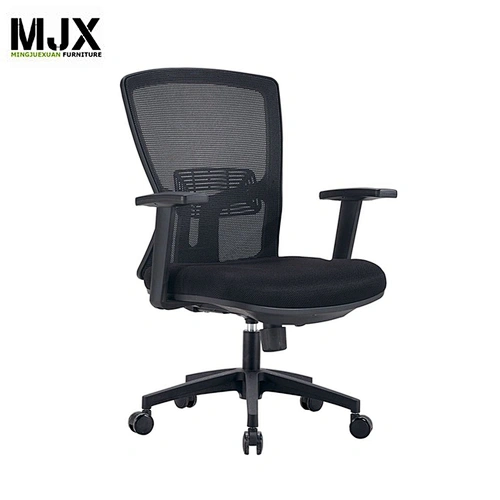 Comfortable seat high adjust swivel full mesh staff chair with nylon base