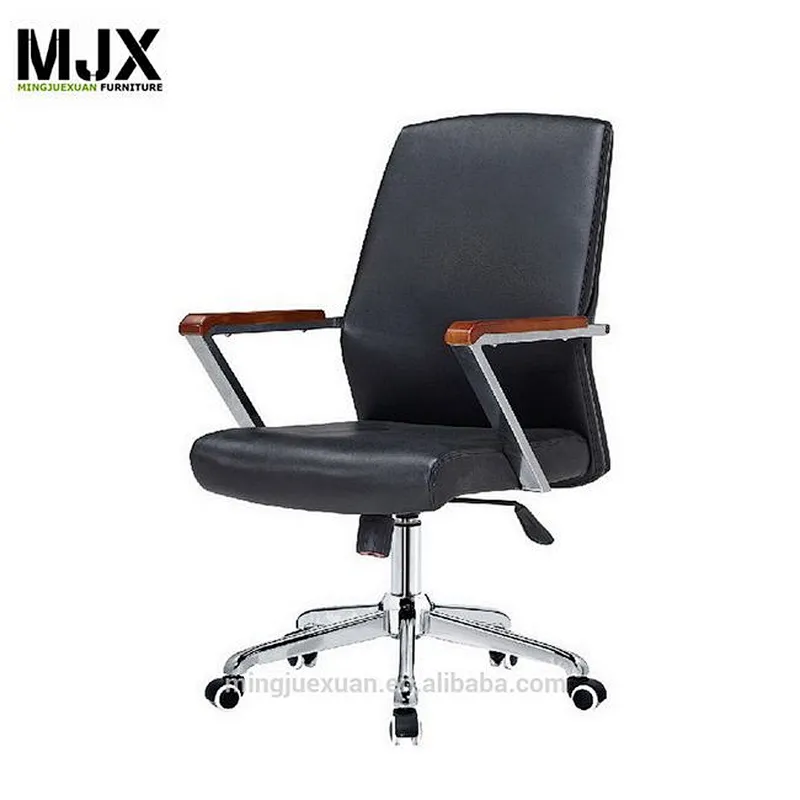Executive furniture leather mid back executive office chair with Aluminum armrest