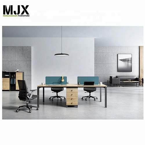 Wholesale modern office furniture tables MFC/MDF wooden 4 person office workstation